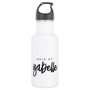 Bouteille D'eau Styliste minimaliste cheveux noir Brush Script bla