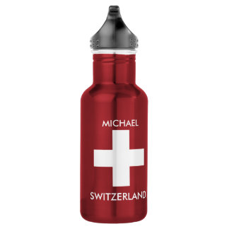 Bouteille D'eau Suisse Drapeau rouge Voyage personnel