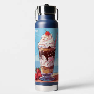 Bouteille D'eau Sundae de crème glacée Monogramme personnalisée