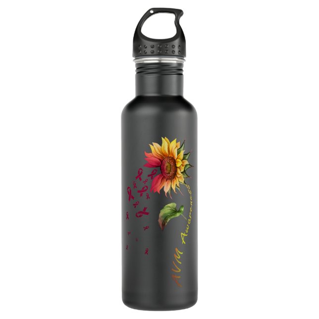 Bouteille D'eau Sunfleur de sensibilisation AVM (Devant)