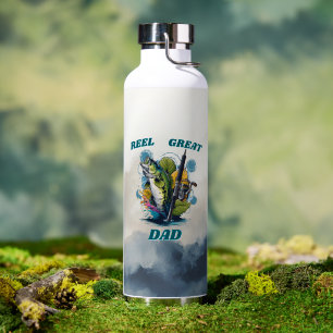 Bouteille D'eau Super Papa Pêcheur Enthousiaste Cadeau Fête des Pè