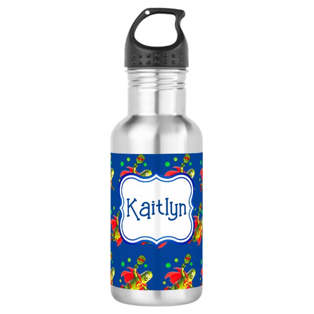 Bouteille D'eau Super Pickleman sur Blue Personnalisé (Devant)