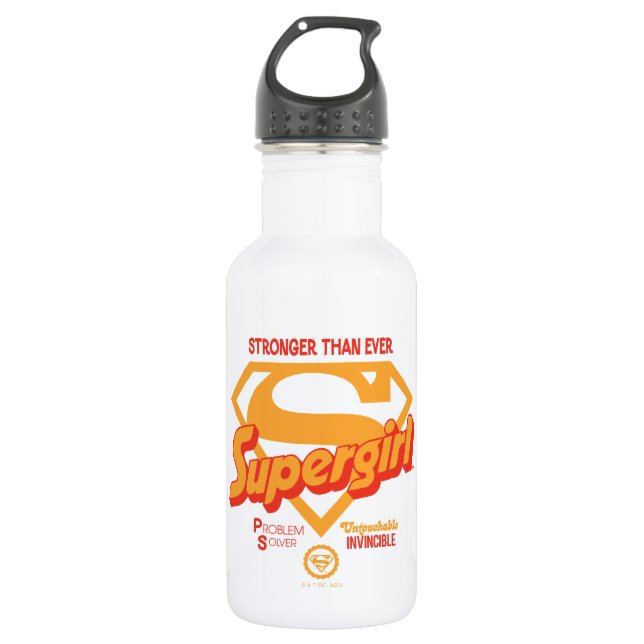 Bouteille D'eau Supergirl plus forte que jamais Retro Graphic (Devant)
