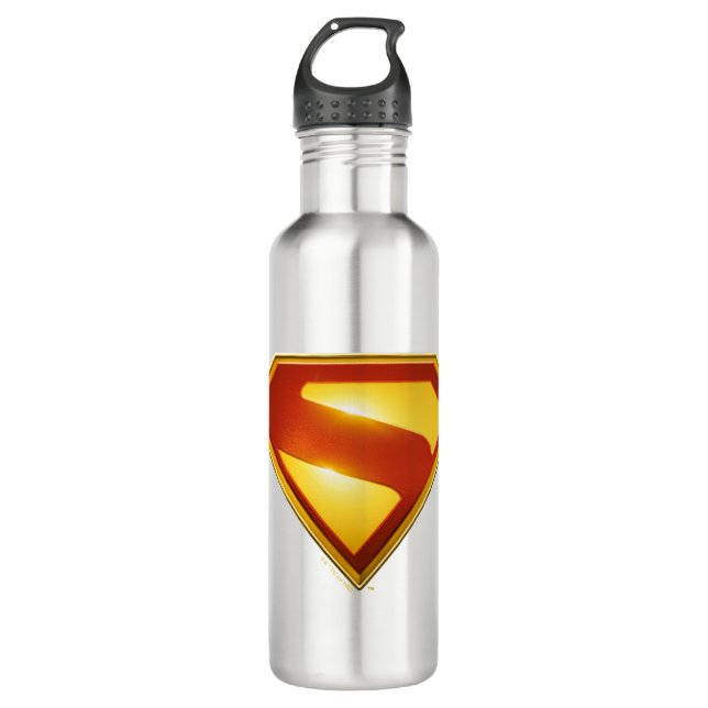 Bouteille D'eau Superman Golden S Shield brillance (Devant)