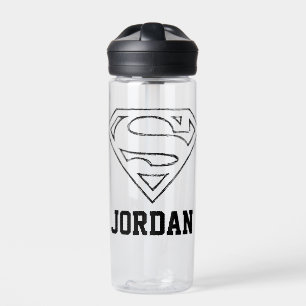 Bouteille D'eau Superman S-Shield Noir simple Ajouter Votre No
