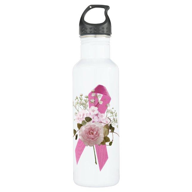 Bouteille D'eau Survivant du ruban PInk (Devant)