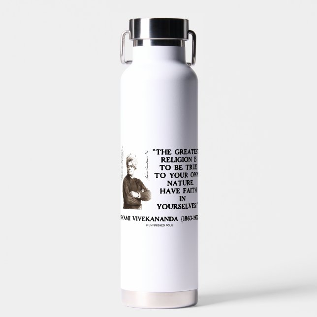 Bouteille D'eau Swami Vivekananda Plus grande religion être vraie  (Avant)