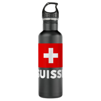Bouteille D'eau Switzerland Flag Suisse Swiss Schweiz White Red 