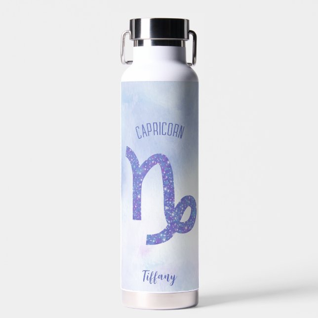 Bouteille D'eau SYMBOLE D'Astrologie Capricorne Personnalisée Viol (Avant)