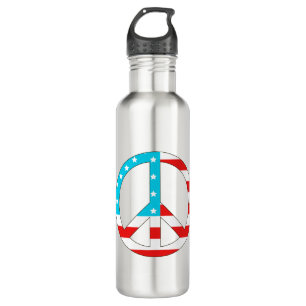 Bouteille D'eau Symbole de paix du drapeau américain