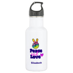 Bouteille D'eau Symbole de paix et d'amour Arc-en-ciel