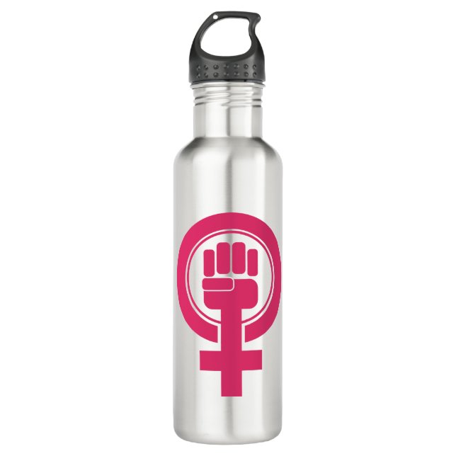Bouteille D'eau Symbole de résistance des femmes (Devant)