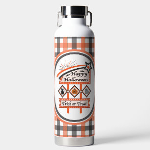 Bouteille D'eau Symbole d'Halloween Vintage rétro - Tricoter ou tr