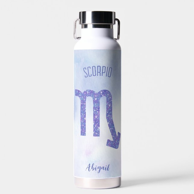 Bouteille D'eau Sympathique Scorpio Astrologie Signe Personnalisé  (Avant)