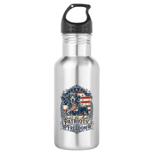 Bouteille D'eau T-shirt graphique vectoriel de teckel patriotique_