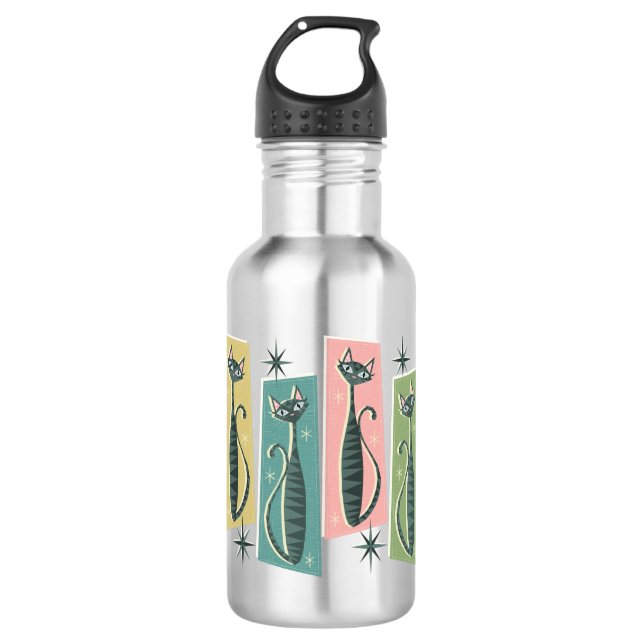 Bouteille D'eau Tabbies Rétro Patchwork ©studioxine (Devant)