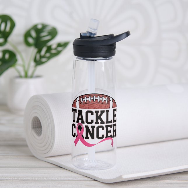 Bouteille D'eau Tackle Cancer Pink Ribbon Design (Yoga (pivotée))