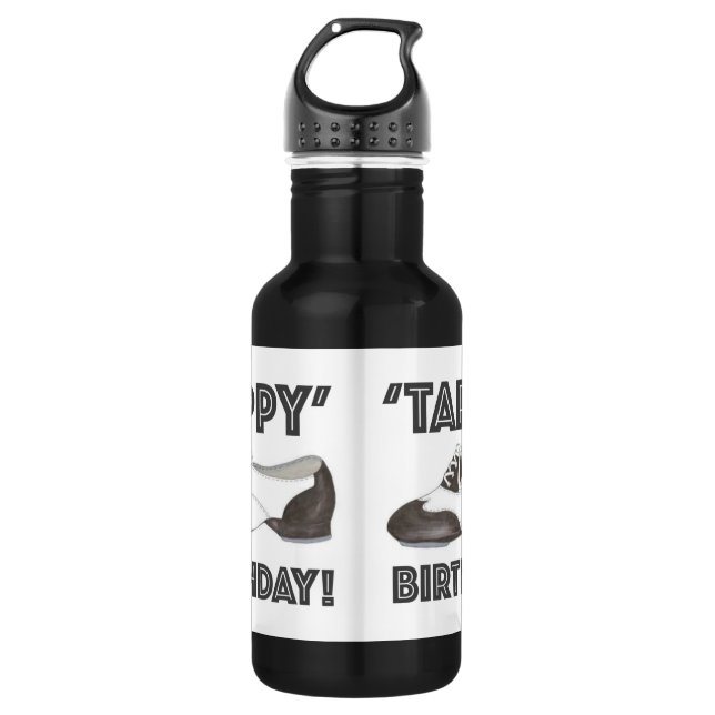 Bouteille D'eau Tappy Birthday Black White Tap Danse Enseignant Ch (Devant)