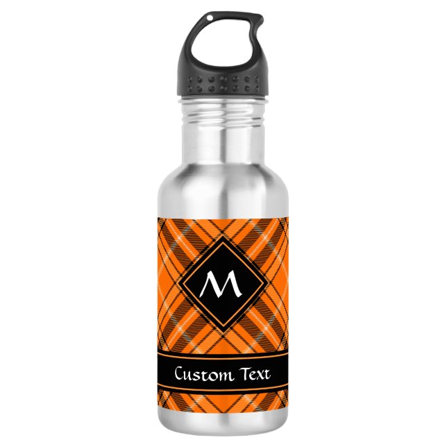Bouteille D'eau Tartan orange d'Halloween (Devant)