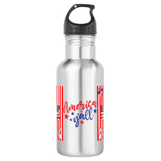 Bouteille D'eau Tasse 4 juillet disant America Ya'll
