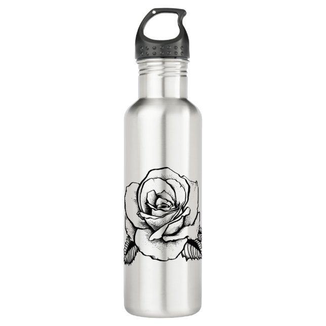 Bouteille D'eau tatouage rose (Devant)