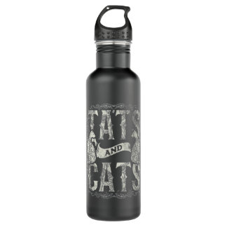 Bouteille D'eau Tats Et Chats Tatouage Tatouage Tatouage Body Art 