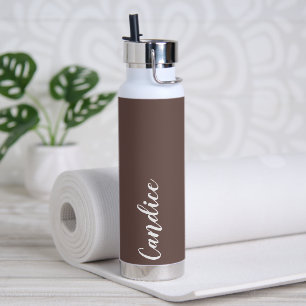 Bouteille D'eau Taupe Mariage personnalisé Bridesmaid