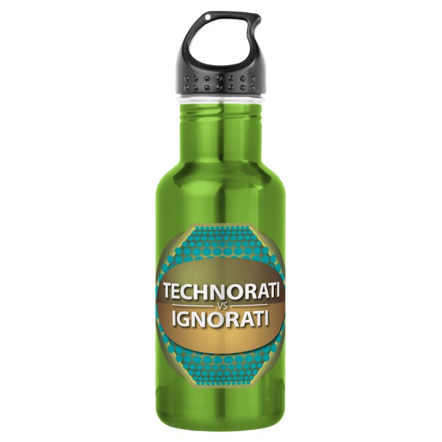 Bouteille D'eau Technorati vs Ignorati (Devant)