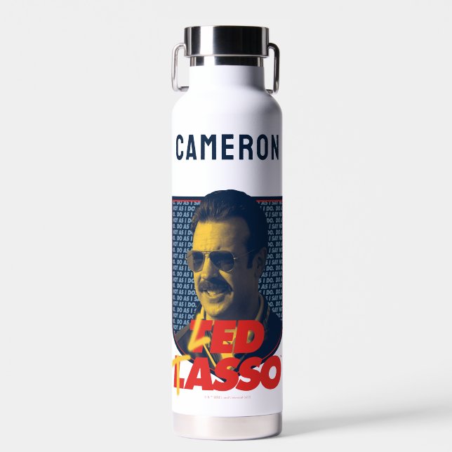 Bouteille D'eau Ted Lasso | Insigne Led Tasso | Ajouter Votre Nom (Avant)