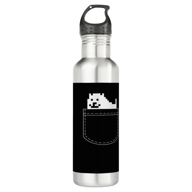 Bouteille D'eau Tee de poche de chien sous-jacente (Devant)