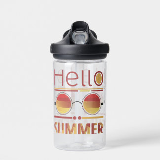 Bouteille D'eau Tee-shirt avec lunettes de soleil Hello Summer Ret
