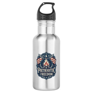 Bouteille D'eau Tee-shirt graphique vectoriel nuit de feu patrioti