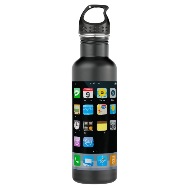 Bouteille D'eau Téléphone cellulaire Smartphone Mobile App Costume (Devant)
