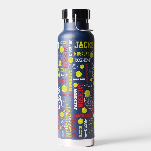 Bouteille D'eau Tennis sports rouge blanc jaune (Gauche)