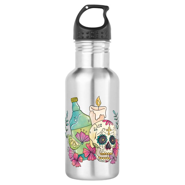 Bouteille D'eau Tequila Sugar Skull (Devant)