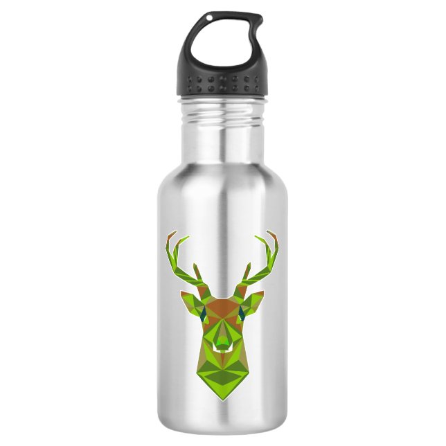 Bouteille D'eau Tête de cerf géométrique Camo (Devant)
