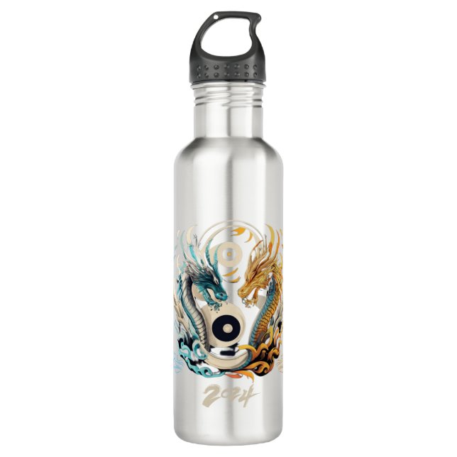 Bouteille D'eau Tête du dragon de Ying yang 2024 (Devant)