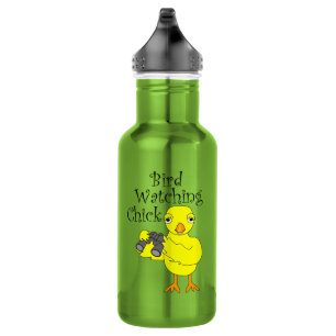 Bouteille D'eau Texte du poussin d'observation d'oiseaux