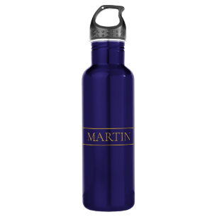 Bouteille D'eau Texte et lignes Gold personnalisables