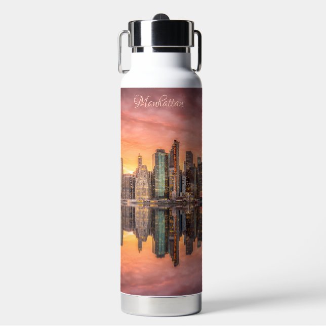 Bouteille D'eau Texte personnalisé New York City Skyline (Salle de sport)