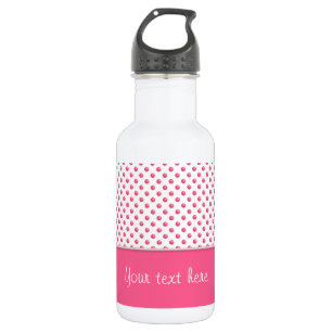 Bouteille D'eau Texture rose de pois abstrait. Texte