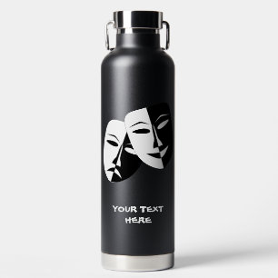 Bouteille D'eau Théâtre Masque Comédie Tragédie Black Blanc Person