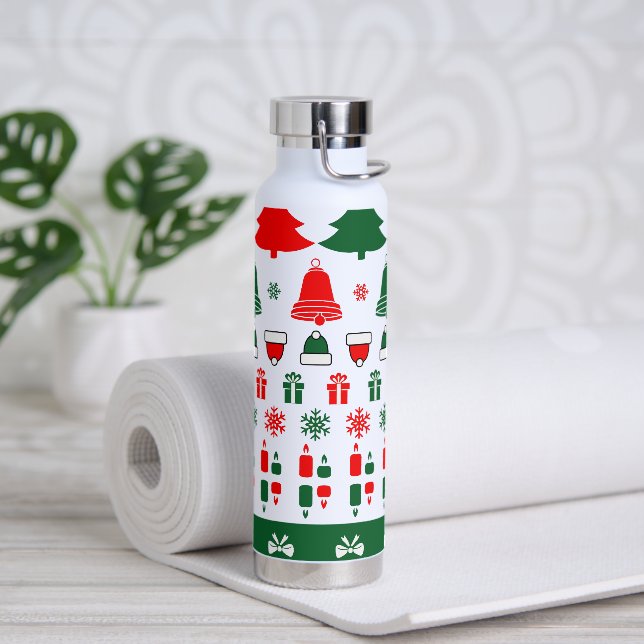 Bouteille D'eau Thème de Noël (Yoga)