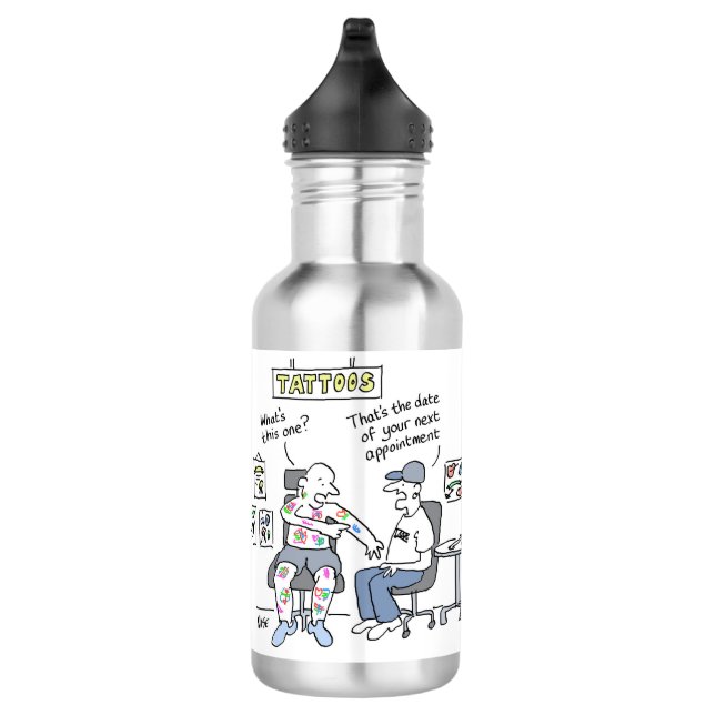 Bouteille D'eau Thème Tattoos Drôle Tattooïste (Droite)
