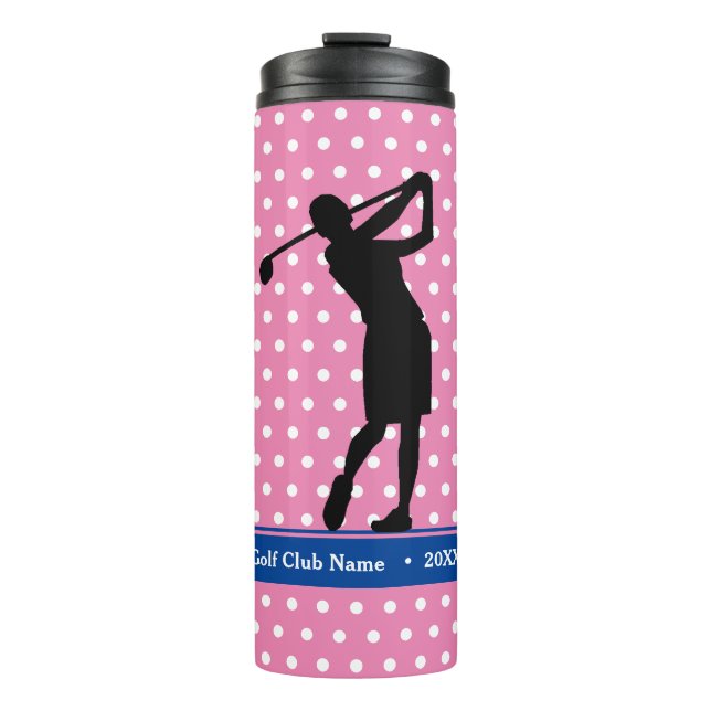 Bouteille d'eau thermale à pois rose de Golfer (Devant)