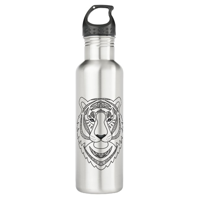 Bouteille D'eau Tigre blanc inspiré (Devant)