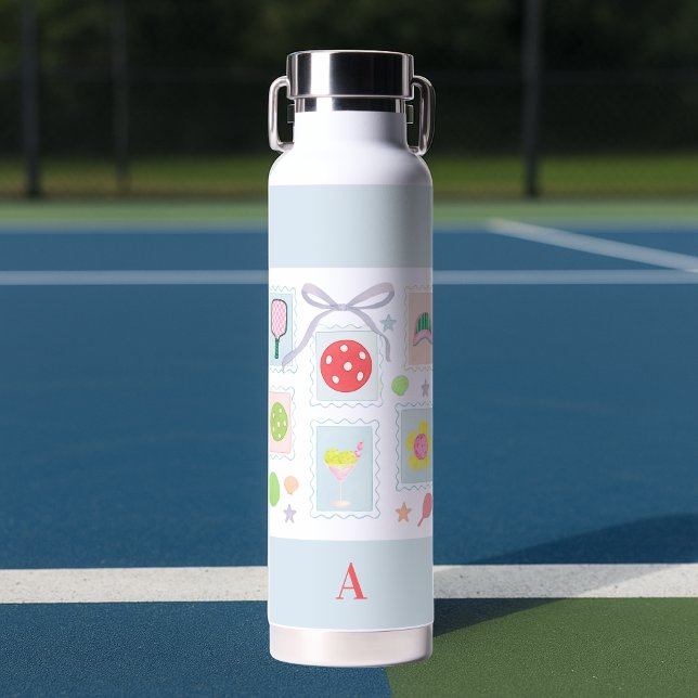 Bouteille D'eau Timbres de Pickleball Personnalisés (Créateur téléchargé)