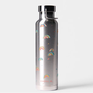 Bouteille D'eau Tiny Rainbows et nom personnalisé