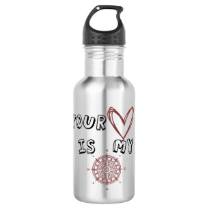 Bouteille D'eau Ton coeur est mon boussole
