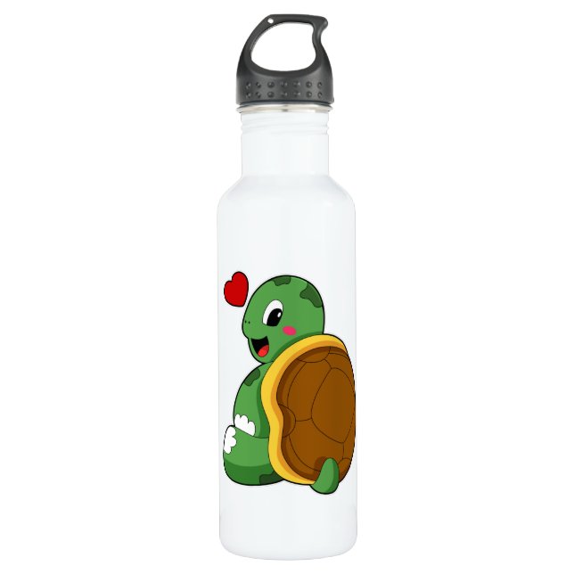 Bouteille D'eau Tortue au coeur (Devant)